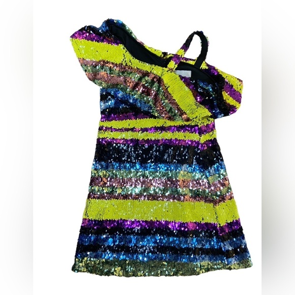 Rare editions Colorful Layered Sequin Cocktail Dress - Picture 10 of 16